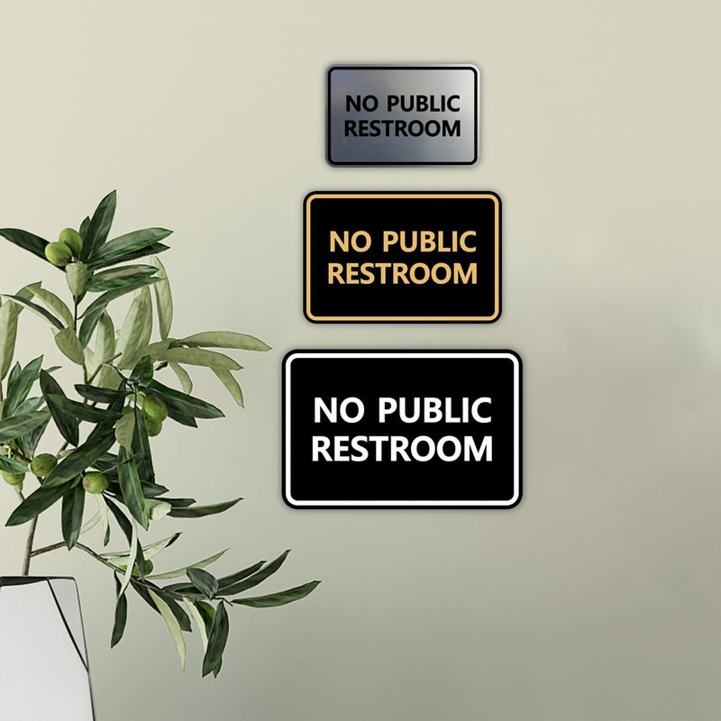 Signs ByLITA Classic Framed No Public Restroom (Black/Silver) - Large