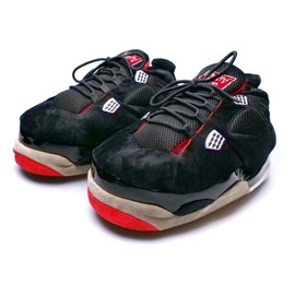 FLUFFYFUN Plush Sneaker Slippers Men XL (11-13) Black