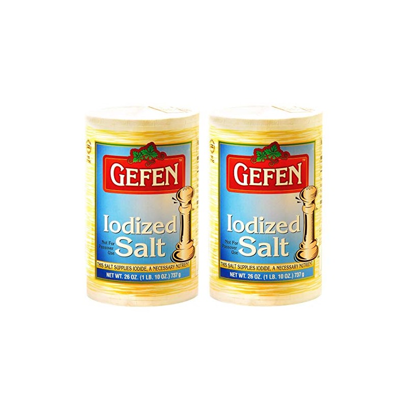 Gefen Iodized Salt 26oz (2 Pack, Total 3.25 Pounds) Easy