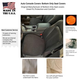 Auto Console Covers Seat Cover Bottoms (Pair)-Fits The Toyota Tundra 2008-2020, Water-Resistant, Non-Slip Material Sewn Under Our Protective and Durable Fleece Fabric-Dk.Gray