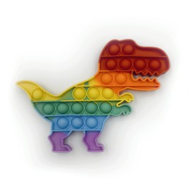 Pop It Sensory Toy, Anti-Stress, Bubble Formation, Fidget Toy, Relaxing, Dinosaur, Rainbow Multicoloured