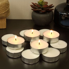 Stonebriar 20 Pack Unscented Mega Oversized Tea Light Candles with 9 Hour Extended Burn Time