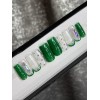Handmade 🤍 CUSTOM Hard Gel Press On Nails, GREEN BLING