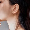 TIFLA Round Ball Earrings, Women's, 925 Silver, Hooks, Binaural Pair,