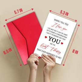 TQDaiker Lovely Valentines Day Card for Husband Boyfriend, Funny Love Card from Wife Girlfriend, Romantic Valentine’s Day Card for Him Her, “You Are The Best Thing, That Ever Happened To Me!”