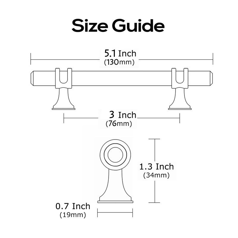 Alzassbg 10 Pack Matt Black and Silver Cabinet Pulls, 3