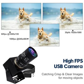 SVPRO - Cámara web USB 1080P con teleobjetivo de 5 a 50 mm, cámara de computadora Full HD de 100 fps/60 fps/30 fps para Windows/Mac/Linux/Android