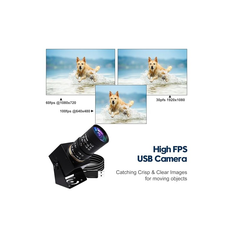 SVPRO - Cámara web USB 1080P con teleobjetivo de 5
