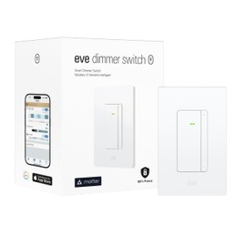 Eve Dimmer Switch (Matter) – Smart Dimmer Switch, for Alexa/Apple/Google/SmartThings/Home Assistant; for Single-Pole switches; Requires Thread Border Router and Neutral Wire; UL-Certified