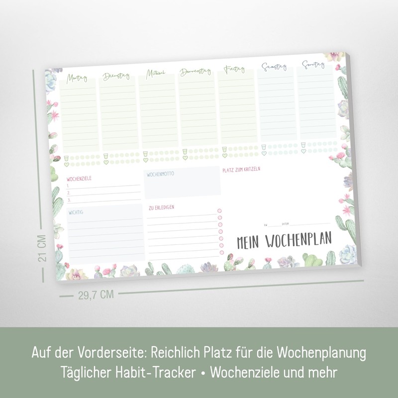 Häfft Trendstuff Weekly Planner / A4 Pad in Rainbow Colours