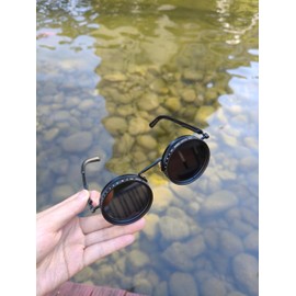 Loycco 1-9 Gears Adjustable Sunglasses for Men Fishing Uv401 Round Polarized Filter