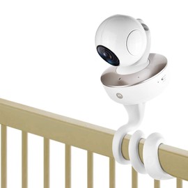 iTODOS Soporte para monitor de bebé Arlo, Motorola Baby Monitor y la mayoría de monitores universales, versátil montaje giratorio sin herramientas o daños en la pared, color blanco