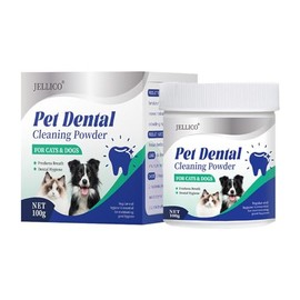 Dog Teeth Cleaning Powder for Dogs and Cats, Dog Dental Powder Remove Plaque & Bad Breath Off, Pet Dental Care Supplies for Small Medium Large Dogs