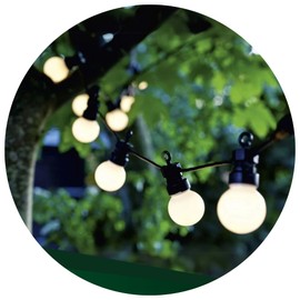 Holiday Bright Lights Patio String Lights Set with G50 Shatterproof LED Bulbs and Black Cord, Indoor/Outdoor Decoration Lights, Hanging Christmas Lights for Backyard, Garden Patio - 12L Warm White