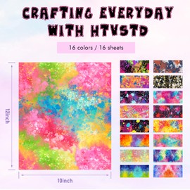 HTVSTD Splatter HTV Heat Transfer Vinyl -16 Sheets 12x10inches Paint Splatter Heat Transfer Vinyl Splash HTV Iron on Vinyl for Fabrics Patterned HTV Compatible with Cricut/Silhoutte Cameo