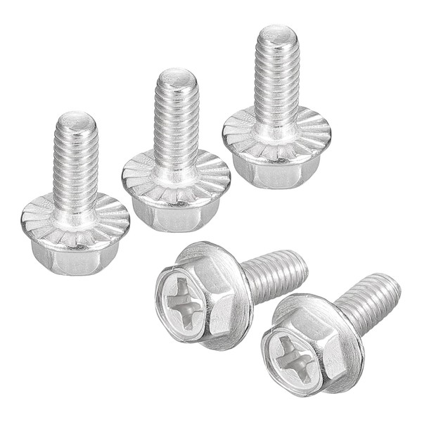 uxcell Hex Head Flange Bolt M4x10 mm 304 Stainless Steel