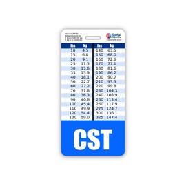 CST Badge Buddy Vertical w/Height & Weight Conversion Charts (Standard, Blue)