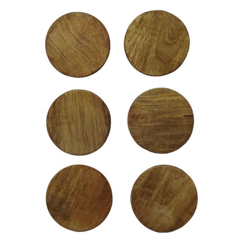 Set of 6 Mango Coasters with Holder