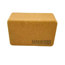 MBHKRRS Yoga Block - Fine-Grain Cork Block, Yoga Equipment, Home Gym Accessory, Pilates Tool, Lightweight for Travel, Extra Firm Workout Accessory with Comfortable Edges (Cork 1-pack, 4" x 6" x 9")