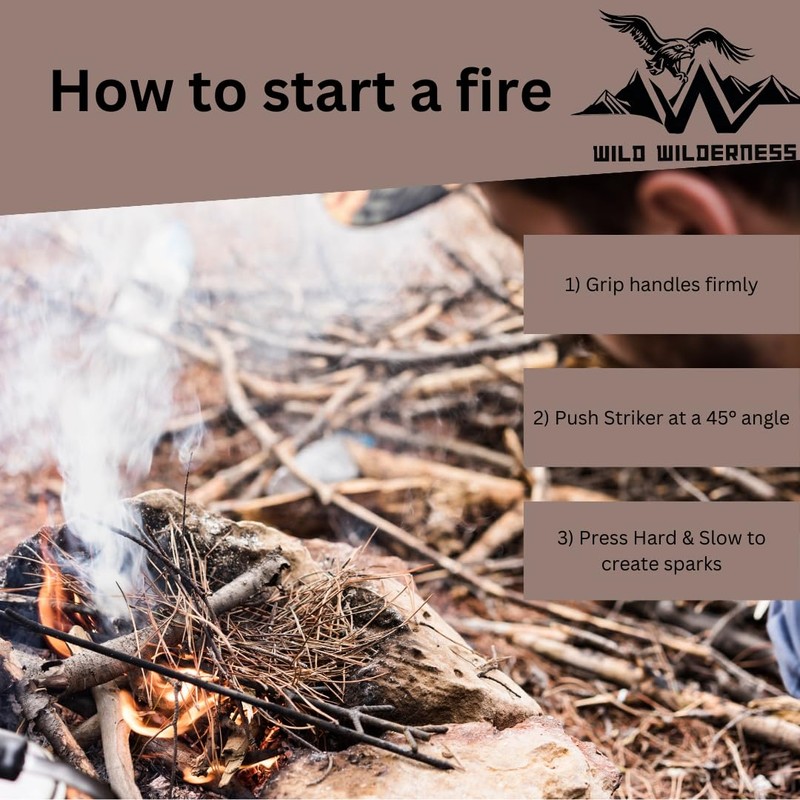 Wild Wilderness Survival Fire Steel, Flint Striker Steel Fire Starter
