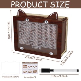 Cat Ears Money Box Wooden Money Box 10,000 Euro, Money Box for Adults and Children, Money Saving Challenge Money Box with Numbers