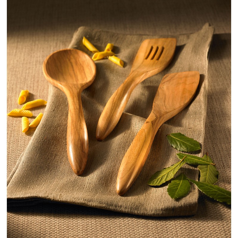 Berard Slotted Spatula Terra 32Cm Olive Wood, Brown