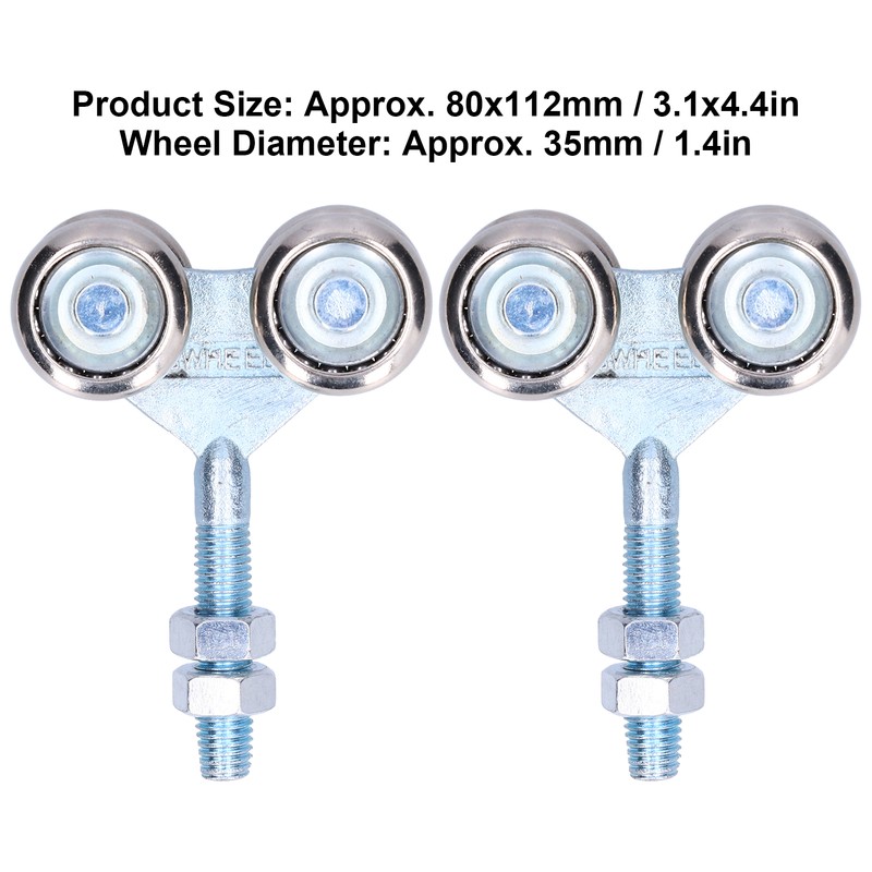 2Pcs Door Hanging Wheel Pulley Roller Glass Door Accessory for