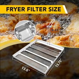 Commercial Deep Fryer Filter Skimmer Basket - Stainless Steel Mesh Strainer Compatible with Dean SR142GN - Extends Oil Life 40%