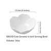 KKGUD Cute Ceramic 6-Inch Serving Bowl with Saucer and Spoon,