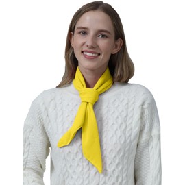 Rajputana Chiffon Scarf Ribbon Neck Scarf 23.5"x23.5" 27.5"x27.5" 30"x30" Square Solid Accessories for Costume Yellow