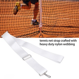 Tennis Net Center Strap, Durable Stainless Steel Buckle, White Color with Nylon Straps, Tennis Net Straps for Multiplayer Games