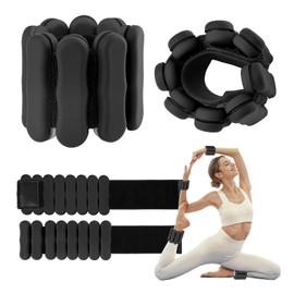 JORICY Wrist Weights,Adjustable Ankle Weights for Women Men 2lb*2 Arm & Leg Weight Weighted Wristbands Wrist Bangles for Strength Training Walking Swimming Exercises Yoga Physical Therapy Black