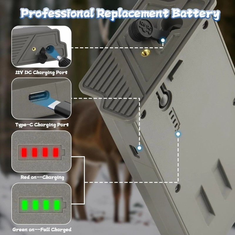 2PCS Rechargeable Battery for Reveal Hunting Trail Camera X Gen