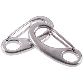 Egg Shape Spring Snap Hooks， Marine 316 Stainless Steel Multifunctional Hiking Camping Belt Carabiner Quick Release Hook (100mm)