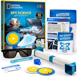 Blue Marble National Geographic Spy Science Kit - Kids Spy Activity Set, Complete 10 Secret Missions with Gadgets for Kids and Gear, Detective Kit, Science Kits, Pretend Play