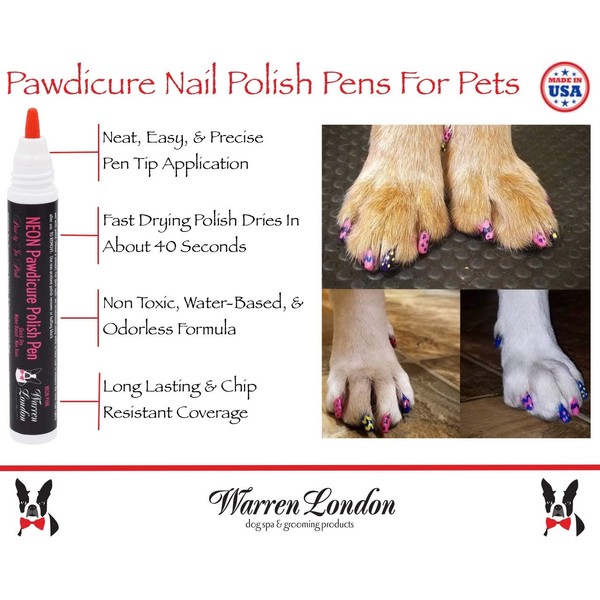 Warren London - Pawdicure Polish Pen, Non-Toxic and Fast Drying Dog Nail Polish