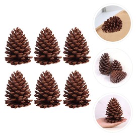 SOLUSTRE 6pcs Pine Cones Craft Pine Cones Natural Cones Black Pine Christmas Tree Cones Christmas Decoration Autumn Decoration for DIY Craft Ornament Decoration