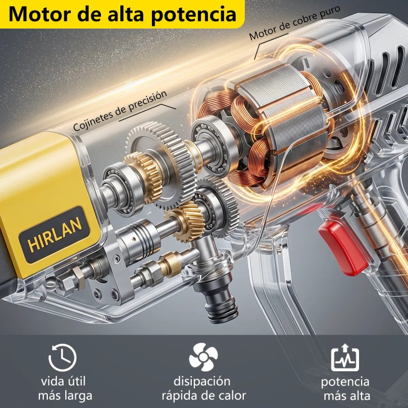 Hidrolavadora Eléctrica Inalámbrica 6 En 1 Para Autos Hirlan