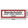 Pack of 100 Fire Door Stickers 21 x 7.2 cm