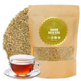 Cure wid Pure Organic Dried Yarrow Herb - 4 oz Non-GMO Cut & Sifted Yarrow Flower - Organic Yarrow Tea for Wellbeing
