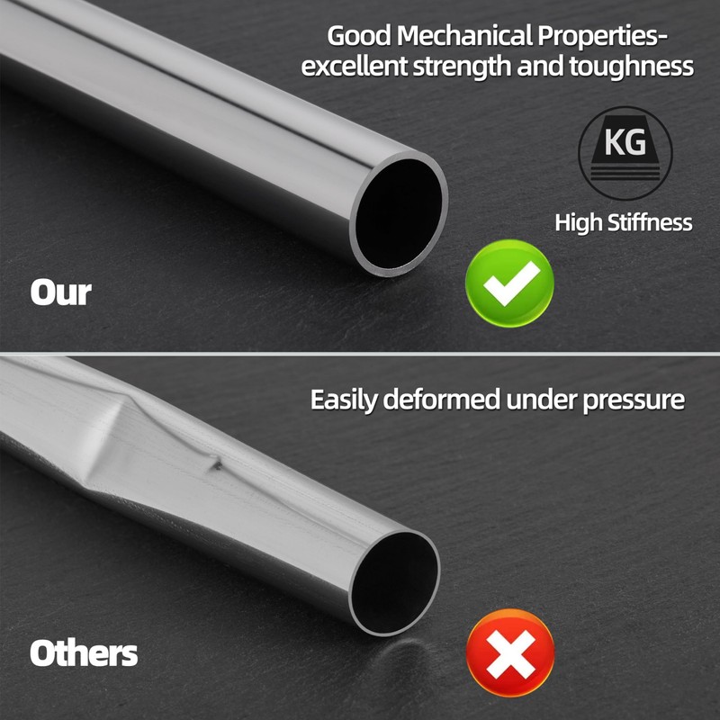 KWOKWEI 2PCS 300mm Stainless Steel Round Tubing, 1” OD, 7/8”