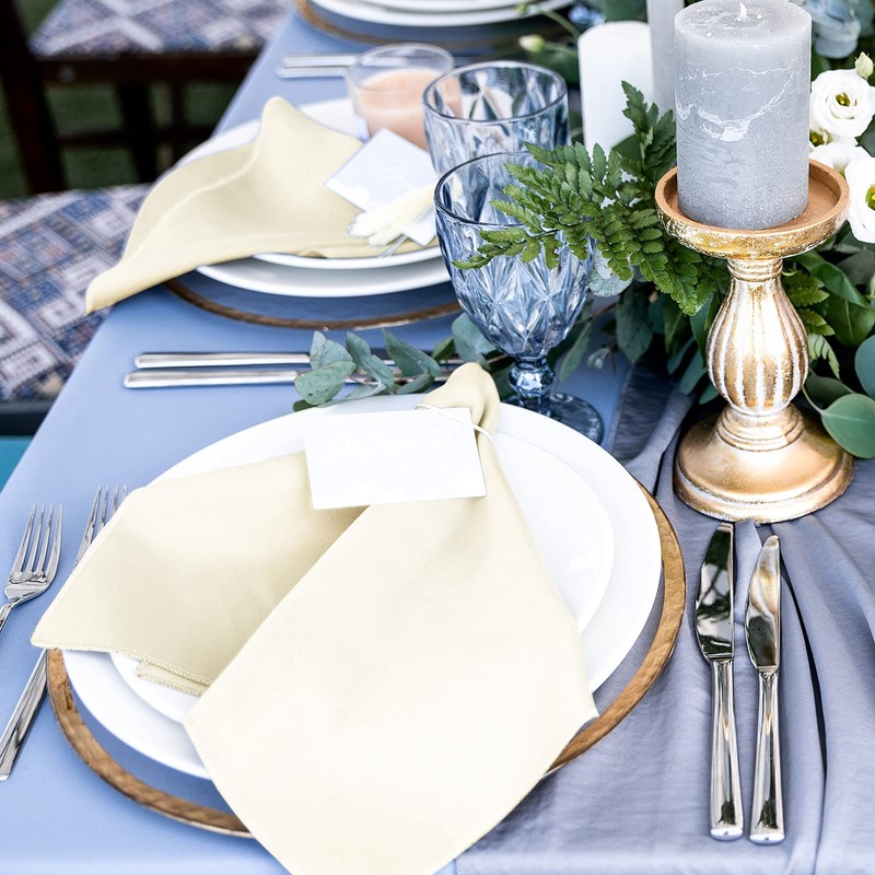 Aneco ANECO 12 Pieces Satin Napkins Soft Dinner Napkins Square