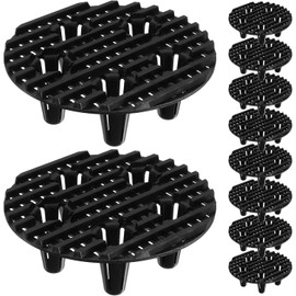 Elevadores para Macetas 12 CM 10 Piezas Rejilla Plástica para Control de Raíces y Drenaje Base Circular Resistente para Plantas Interiores y Exteriores Soporte Antiplagas y
