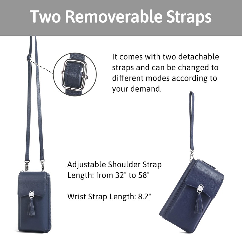 Genuine Leather Crossbody Cellphone Bag for Women RFID Blocking Phone