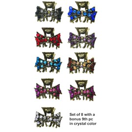 Set of 8 + Bonus Pc, 9 Count, JCGY Mini Hair Claws Tiny 1.13" Metal Claw ClipsU864175-2-8