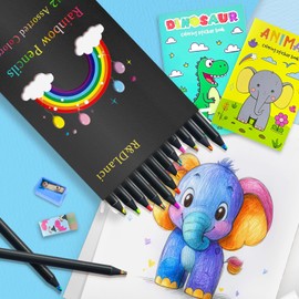 R&DLanci 12 Color Rainbow Pencils,Jumbo Colored Pencils for Coloring Sketching,Drawing Kit Art Teen Girl Gifts,Art Supplies Gift for Kids Students,Pre-sharpened