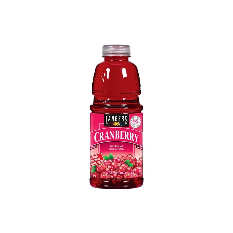 Langers Cranberry Juice Cocktail, 32fl oz (Pack of 12)