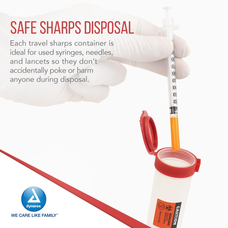 Dynarex Transportable Sharps Container - Small Sharps Shafts - Secure