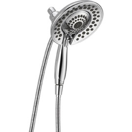 Delta Faucet 5-Spray In2ition 2-in-1 Dual Shower Head with HandHeld Spray, Chrome Hand Held Shower Head with Hose, Handheld Shower Heads, 1.75 GPM Shower Head, Chrome 58569-PK