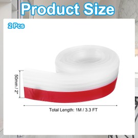 PATIKIL Door Draft Stopper, 2 Pack 3.3FT Silicone Under Door Strips Weather Seal Strong Adhesive Insulator Noise Stopper Cold Air Blocker, Transparent(2 Inch Wide)